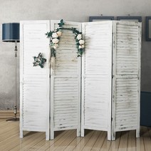 가정용 빈티지 파티션 라탄 공간분리 원목 칸막이 가림막 인테리어, 올드 화이트 180 하이 45 와이드