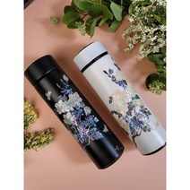 나전칠기 자개 무궁화텀블러 500ML, 블랙