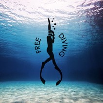 프리다이빙 스킨스쿠버 데칼스티커 3, 블랙