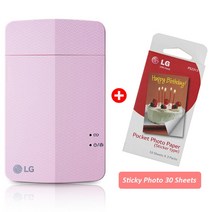 핸드폰사진인화기 PD251 핑크 컬러 휴대 전화 스냅 사진 프린터 정장 LG 포토 용지 2x3 인치 안드로이드 IO, 02 Set-1
