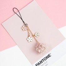 범쓰컴퍼니 핑크 데이지참 폰스트랩 키홀더 갤럭시 z플립, 1개, 스트랩