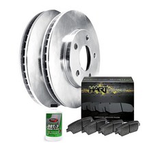 Hart Brakes 프론트 브레이크 및 로터 키트 패드 세미 메탈릭 하드웨어 센서 BHC1.31003.53