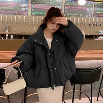 DJ2W 겨울 짧은 다운 재킷 여성의 느슨한 두꺼운 따뜻한 빵 자켓