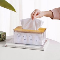 곰돌이 화장지 티슈케이스 뽑아쓰는 투명 휴지케이스, M, 조이마켓 M