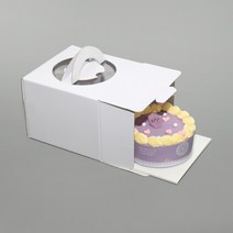 미니케이크상자 화이트(합지 높이13cm 흰색받침포함)