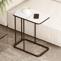 YEAR COLOR (대리석무늬) 거실 소파 다용도 사이드 테이블 50cm C형, 블랙
