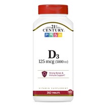 21세기센트리 비타민 D3 125mcg 5000IU 타블렛, 360개입, 1개, 360정