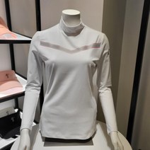 골프 여성 이밴드 패치 모크넥 티셔츠L201TL506PWH
