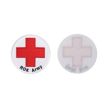 밀리터리 군인 군용 적십자 원형 마크 찍찍이 와펜