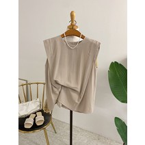 허니제이 / 슈켄 절개 뒷단추 나시 블라우스(3color)