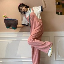 멜방 바지 캐쥬얼 여성 데님 점프수트 Dueweer 코듀로이 점프 슈트 스트레이트