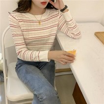[뽐나] 여성 빅사이즈 캐주얼 심플 단색 라운드 부분 골덴 가시 덩쿨 모양 단카라 러블리 감성 니트