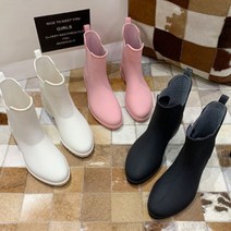 여자 레인부츠 밴딩 레인부츠 파스텔컬러 장화부츠