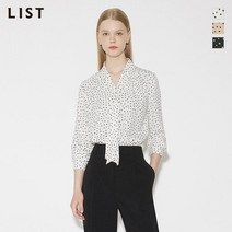 리스트 도트 프린트 타이 블라우스 TWWBLM70030