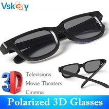 VSKEY-수동 3D 텔레비전 편광 안경 3 개 리얼 D 영화 극장 시네마 시스템 성인용, [01] 3pcs  Balck