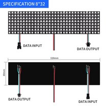 WS2812B LED 픽셀 아트 프로그래밍 가능 디스플레이 보드 RGB 풀 컬러 HD 패널 프로젝트 장식, 03 8x32leds 256pixels