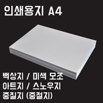 영신종이도매센터 인쇄용지 A4 백상지 모조지 아트지 스노우지 중질지, 스노우지_120g_A4_250매, 1팩