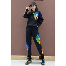 여성 명품스타일 벨벳 트레이닝복 호랑이 프린트 슬림핏 나들이복 상하의 세트