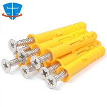 앙카 앵커 볼트 50pcs 6mm 8 10mm 프리미엄 플라스틱 확장 튜브 파이프 벽 플러그 네일 플랫 카운터 싱크 머리 필립 나사 143736, Color Zinc Screw, 8 x 100mm (50pcs)