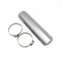 오토바이 머플러 쉴드 밴드 블랙크롬브라운 곡선 배기 파이프 방열판 커버 가드 프로텍터, 분명한