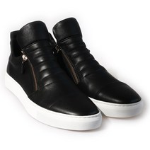 RHJ-57-96-BL 캐쥬얼 스니커즈 소가죽 남성수제화 반부츠 해피슈즈