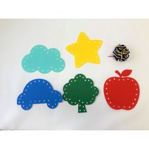 바느질놀이 실꿰기 모양펠트 유치원 어린이집 아기 유아 끈놀이, 기차