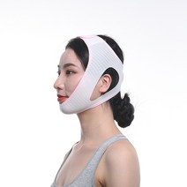 벌어진입 코골이 방지 수면 교정 벨트 수면중 입벌림 턱 압박 벤드, 메쉬 통기성 흰색 분말 가장자리_L