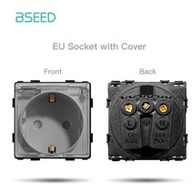 bseed 벽 조명 스위치 유리 패널 부품 회색 usb 소켓 기능 부품 diy eu cat5 tv 소켓 전원 콘센트 부품, 커버 소켓
