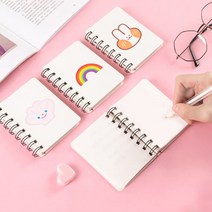 PKFARM [ 2P+2P ] 휴대성이 높은 귀여운 A7 다용도 미니 포인트 메모장, 바나나+무지개