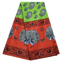 아프리카 브로케이드 프린팅 직물 반짝이고 재봉 의류 폴리에스테르 불투명 비탄성, BGB-A1_5 x 1.5 yards