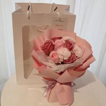 순순몰 비누꽃 장미 꽃다발 10송이, 장미_핑크