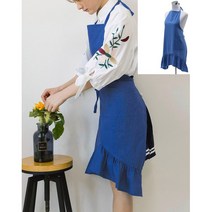 리넨 앞치마 블루 휴대용앞치마 수확앞치마 여름앞치마 여름용앞치마 선생님원피스앞치마 빅사이즈앞치마 애견