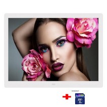 디지털액자 전자 프레임 액자 모니터15 인치 스크린 LED 백라이트 HD 1280x800 디지털 사진 프레임 전자 앨, 05 white with 8gb_01 EU 플러그