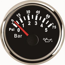 자동 기계식 오일 압력 센서 M10X1 NPT1/8 보트 게이지 0-5Bar 알람 디스플레이 6-24vdc 빨간색 백라이트 1, 02 0-5bar black BS