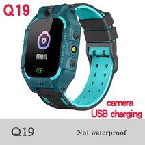 스마트워치왕 2022 어린이 스마트 워치 방수 SOS Antil-Lost 전화 시계 SIM 카드 위치 추적기 아이 Smartwatch IOS 안드로이드에 대한 선물, [01] English, [08] Q19 Green