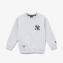 뉴에라키즈 [뉴에라키즈] MLB 그리드 로고 뉴욕 양키스 맨투맨 헤더 그레이(13371335)