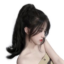 가발사이트 다이소붙임머리 깜쪽이가발 가격 여성, 상세이페이지 참고, 그랩타입  마이크로볼륨 내추럴블랙 50cm