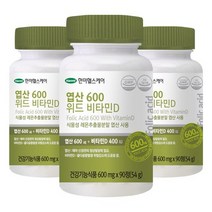 한미헬스케어 엽산 600 위드 비타민D, 54g, 3개입