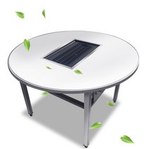 원형 가스로스타 상업용 그릴 노점 야외 액화가스, 스테인레스 스틸 1.5m 원탁 42x22cm