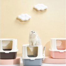 고양이 대형 화장실 사막화 방지 모래삽 포함, 핑크
