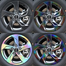 [JS AUTOMOTIVE] K5 DL3 16인치 휠마스크 홀로그램 카본 셀프랩핑 스티커 시트지 데칼 수전사 인테리어, 유광블랙