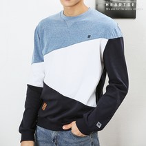 하트비트 콜비어 맨투맨 베이직핏 배색 라운드 긴팔 티셔츠 커플룩 단체복 남자 여자 남여공용 커플티 빅사이즈 단체티