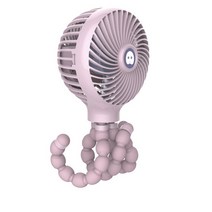 아기 유모차 휴대용 무선 강아지 문어발 유모차 선풍기 거치대, 핑크