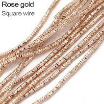 10g 바느질 자수 치실 프렌치 불리언 와이어 구리 배지 매트 핸드 크로스 스티치 쥬얼리 액세서리, 29 Square-Rose Gold