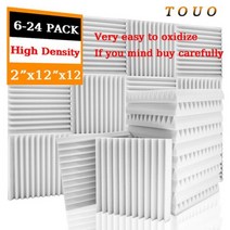 방음 폼 패널 스튜디오 천장 벽 소음 차단 흡음 재료 개, 6 개 With Tapes, White, Medium Density