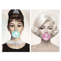 UNIQUE LIFE STYLE SoulinSeoul 오드리햅번&마릴린먼로 풍선껌 팝아트 인테리어 고급아크릴 그림액자, 무광, 마릴린먼로, 50x75cm