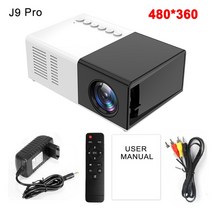 빔프로젝터추천Salange J9 프로 프로젝터 1000 루멘 480x360 픽셀 3.5mm 오디오 HDMI USB 미니 LED 홈 미디, 02 Pro Black_02 미국 플러그