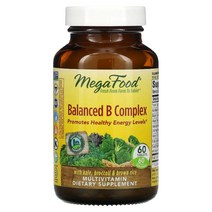 MegaFood 메가푸드 균형 잡힌 비타민 B 복합체 활력 영양제 60정, 60 Count