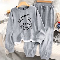 여자 캐릭터 라운드 맨투맨 상하의세트 봄가을 트레이닝복 조거팬츠 츄리닝 투피스