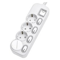 에코파워탭 LED 메인 개별 과부하차단 멀티탭 4구 EPM-L304SS + 안전커버 랜덤발송, 4.5m, 2세트